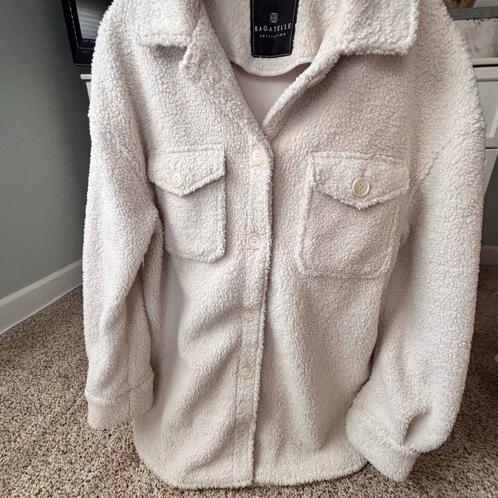 Bagatelle Women's Off-White Teddy Jacket
